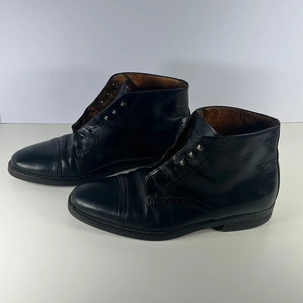 Cole Haan‎ Chukka Boots Mens Size 8M Black Leather Ankle Lace Up Casual 4595